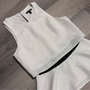 Express Sparkling White Peplum Top
